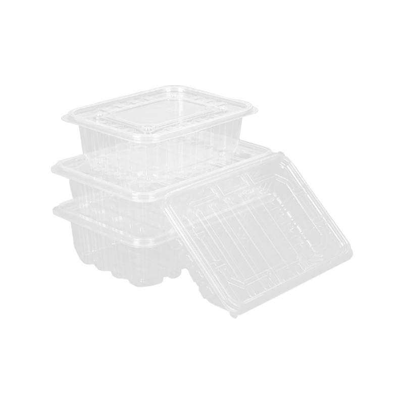 Scatola per imballaggio di frutta usa e getta completamente trasparente