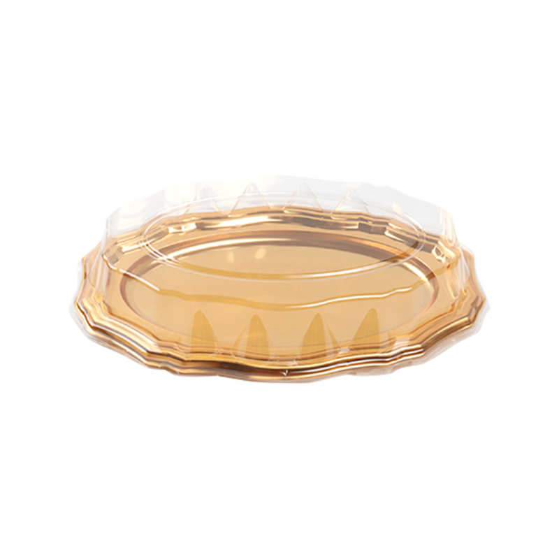 Vassoio per torta in plastica dorata