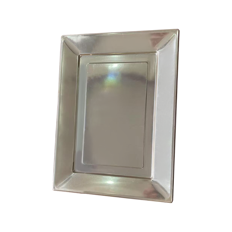 Vassoio per alimenti monouso in argento PS