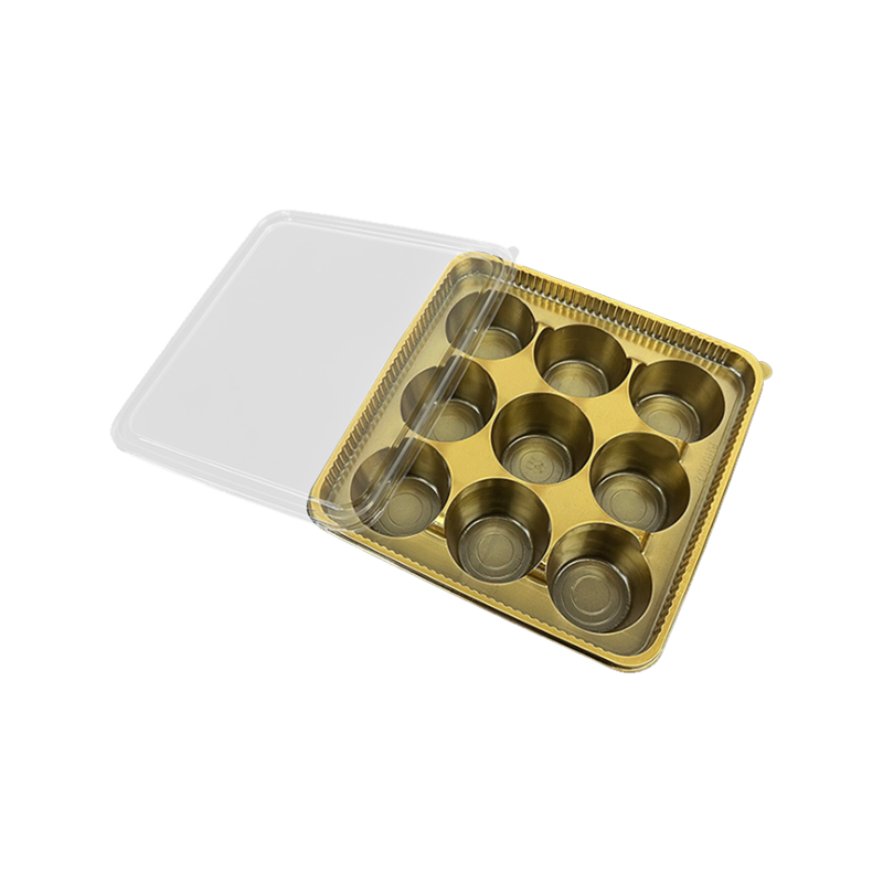 Scatola per imballaggio di caramelle circolare in PET a 9 cavità