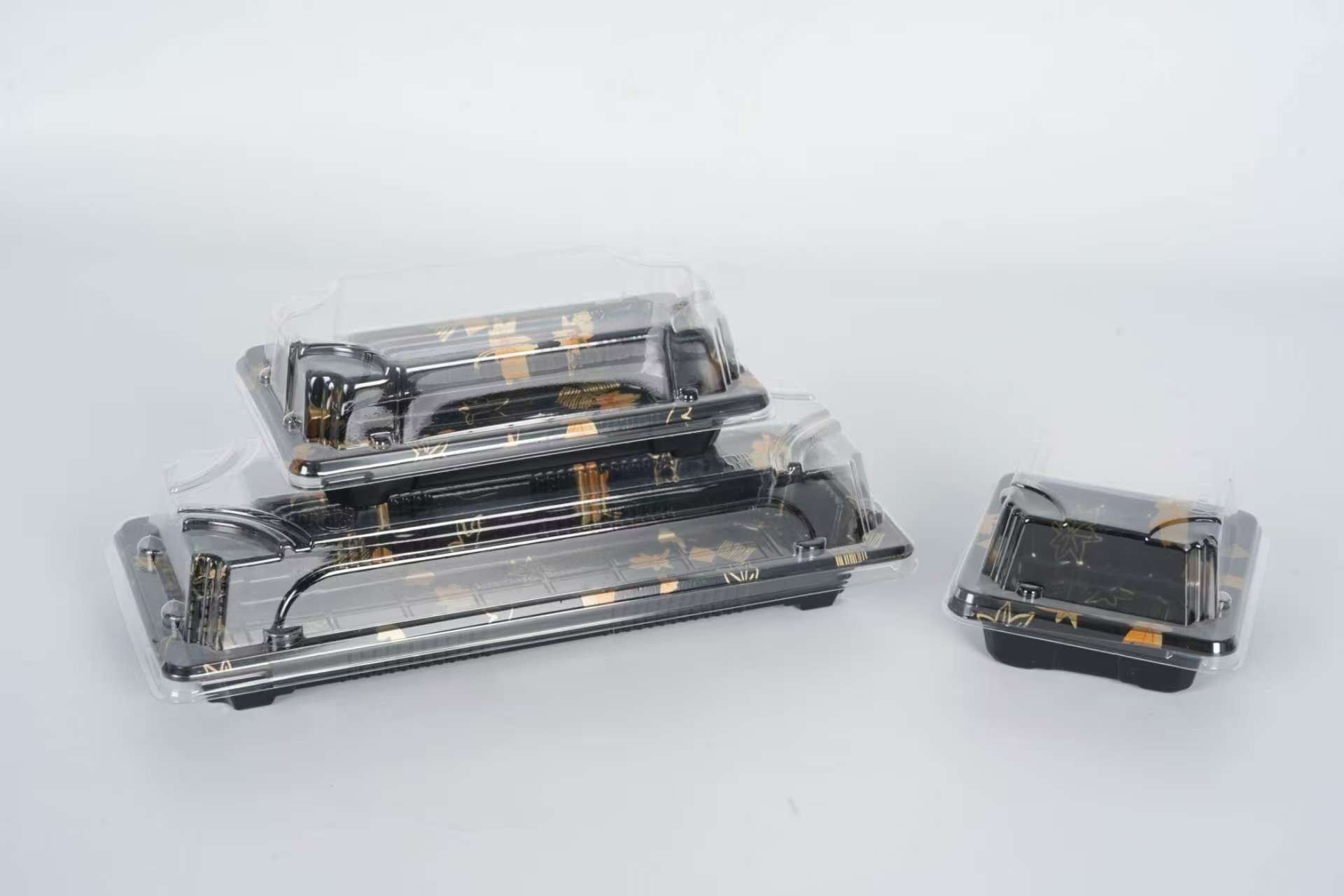 Vassoio per alimenti per sushi in plastica monouso in materiale PP 